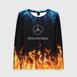Лонгслив женский Mercedes-Benz: Вода и Огонь, цвет: 3D-принт