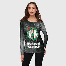 Лонгслив женский Бостон Селтикс, Boston Celtics, НБА, цвет: 3D-принт — фото 2