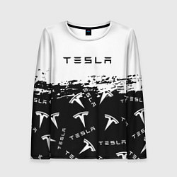 Лонгслив женский Tesla - Black & White, цвет: 3D-принт