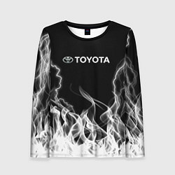 Лонгслив женский Toyota Молния с огнем, цвет: 3D-принт