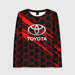 Лонгслив женский Toyota: Красные соты, цвет: 3D-принт