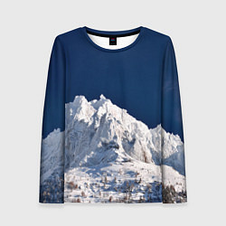 Лонгслив женский Снежные горы, синие небо, цвет: 3D-принт