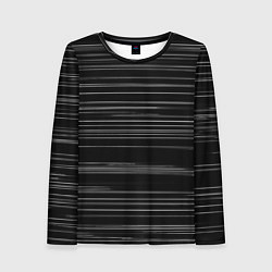 Лонгслив женский Узор H&S Полосы Черно-белый 119-9-35-5-f-2, цвет: 3D-принт