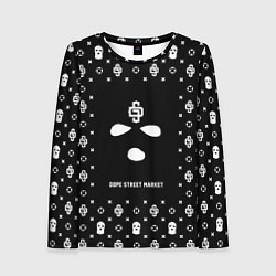 Женский лонгслив Узор Black Phantom Ski Mask Dope Street Market