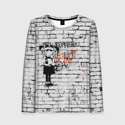 Лонгслив женский Banksy Девочка в Противогазе Бэнкси, цвет: 3D-принт