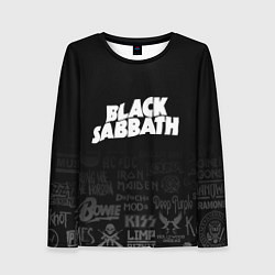 Лонгслив женский Black Sabbath логотипы рок групп, цвет: 3D-принт