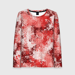 Лонгслив женский Спортивный камуфляж Пикси - Гранат, цвет: 3D-принт