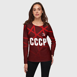 Лонгслив женский СССР КРАСНЫЕ ЛИНИИ, цвет: 3D-принт — фото 2