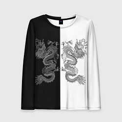 Женский лонгслив Double Dragon Дракон Чб