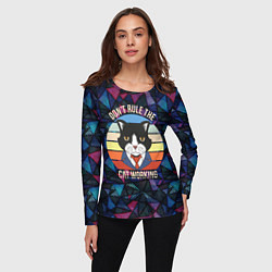 Лонгслив женский Кот в пиджаке, цвет: 3D-принт — фото 2