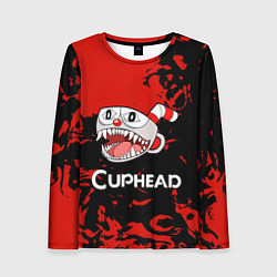 Лонгслив женский Cuphead монстр чашечка, цвет: 3D-принт