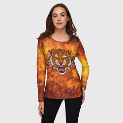 Лонгслив женский Пустынный тигр, цвет: 3D-принт — фото 2