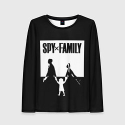 Лонгслив женский Spy x Family: Семья шпиона черно-белая, цвет: 3D-принт