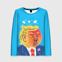 Лонгслив женский Дональд Трамп и Твиттер, цвет: 3D-принт