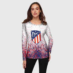 Лонгслив женский Atletico madrid logo брызги красок, цвет: 3D-принт — фото 2