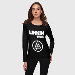 Лонгслив женский Linkin Park логотип и надпись, цвет: 3D-принт — фото 2