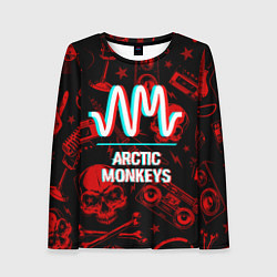 Лонгслив женский Arctic Monkeys Rock Glitch, цвет: 3D-принт