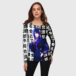 Лонгслив женский Баал в платье Шогун Райден Геншин Импакт, цвет: 3D-принт — фото 2