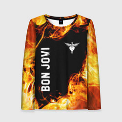 Лонгслив женский Bon Jovi и Пылающий Огонь, цвет: 3D-принт
