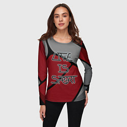 Лонгслив женский Жизнь- это спорт, цвет: 3D-принт — фото 2