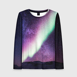 Лонгслив женский Ночное северное сияние, цвет: 3D-принт