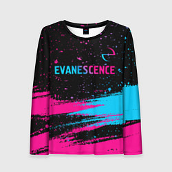 Лонгслив женский Evanescence - neon gradient: символ сверху, цвет: 3D-принт