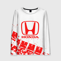 Лонгслив женский Honda - красный след шины, цвет: 3D-принт