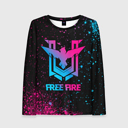 Лонгслив женский Free Fire - neon gradient, цвет: 3D-принт