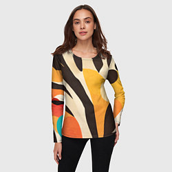 Лонгслив женский Сафари узоры, цвет: 3D-принт — фото 2