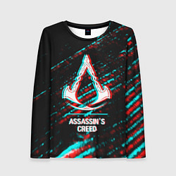 Лонгслив женский Assassins Creed в стиле glitch и баги графики на т, цвет: 3D-принт