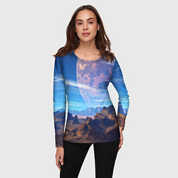 Лонгслив женский Фантастическая планета, цвет: 3D-принт — фото 2