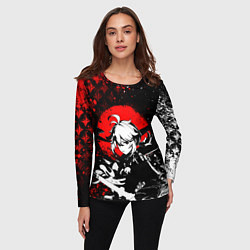 Лонгслив женский Кадзуха - Мрачный геншин, цвет: 3D-принт — фото 2