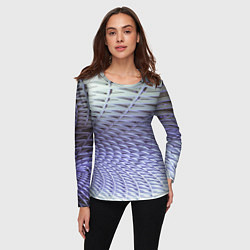 Лонгслив женский Ребристая абстрактная поверхность, цвет: 3D-принт — фото 2