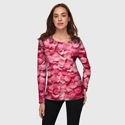 Лонгслив женский Лепестки прекрасных роз, цвет: 3D-принт — фото 2