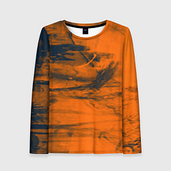 Лонгслив женский Абстрактная оранжевая поверхность и чёрные тени, цвет: 3D-принт