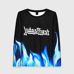 Лонгслив женский Judas Priest blue fire, цвет: 3D-принт