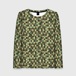 Женский лонгслив Милитари пазлы