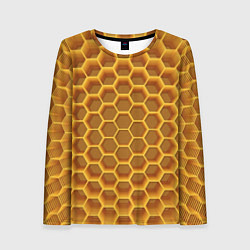 Лонгслив женский Volumetric honeycombs, цвет: 3D-принт