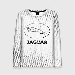 Лонгслив женский Jaguar с потертостями на светлом фоне, цвет: 3D-принт