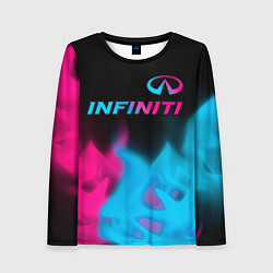 Женский лонгслив Infiniti - neon gradient: символ сверху