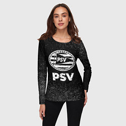 Лонгслив женский PSV с потертостями на темном фоне, цвет: 3D-принт — фото 2