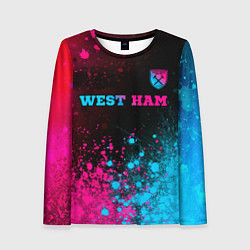 Женский лонгслив West Ham - neon gradient: символ сверху