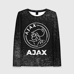 Лонгслив женский Ajax с потертостями на темном фоне, цвет: 3D-принт