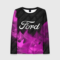 Лонгслив женский Ford pro racing: символ сверху, цвет: 3D-принт
