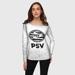 Лонгслив женский PSV с потертостями на светлом фоне, цвет: 3D-принт — фото 2