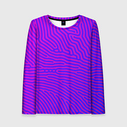 Лонгслив женский Фиолетовые линии, цвет: 3D-принт