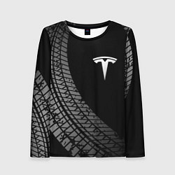 Лонгслив женский Tesla tire tracks, цвет: 3D-принт