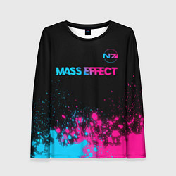 Женский лонгслив Mass Effect - neon gradient: символ сверху