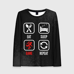 Женский лонгслив Eat, sleep, Portal, repeat