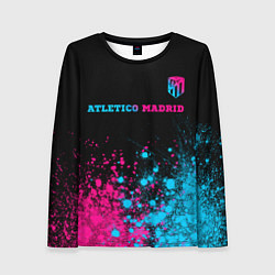 Женский лонгслив Atletico Madrid - neon gradient: символ сверху